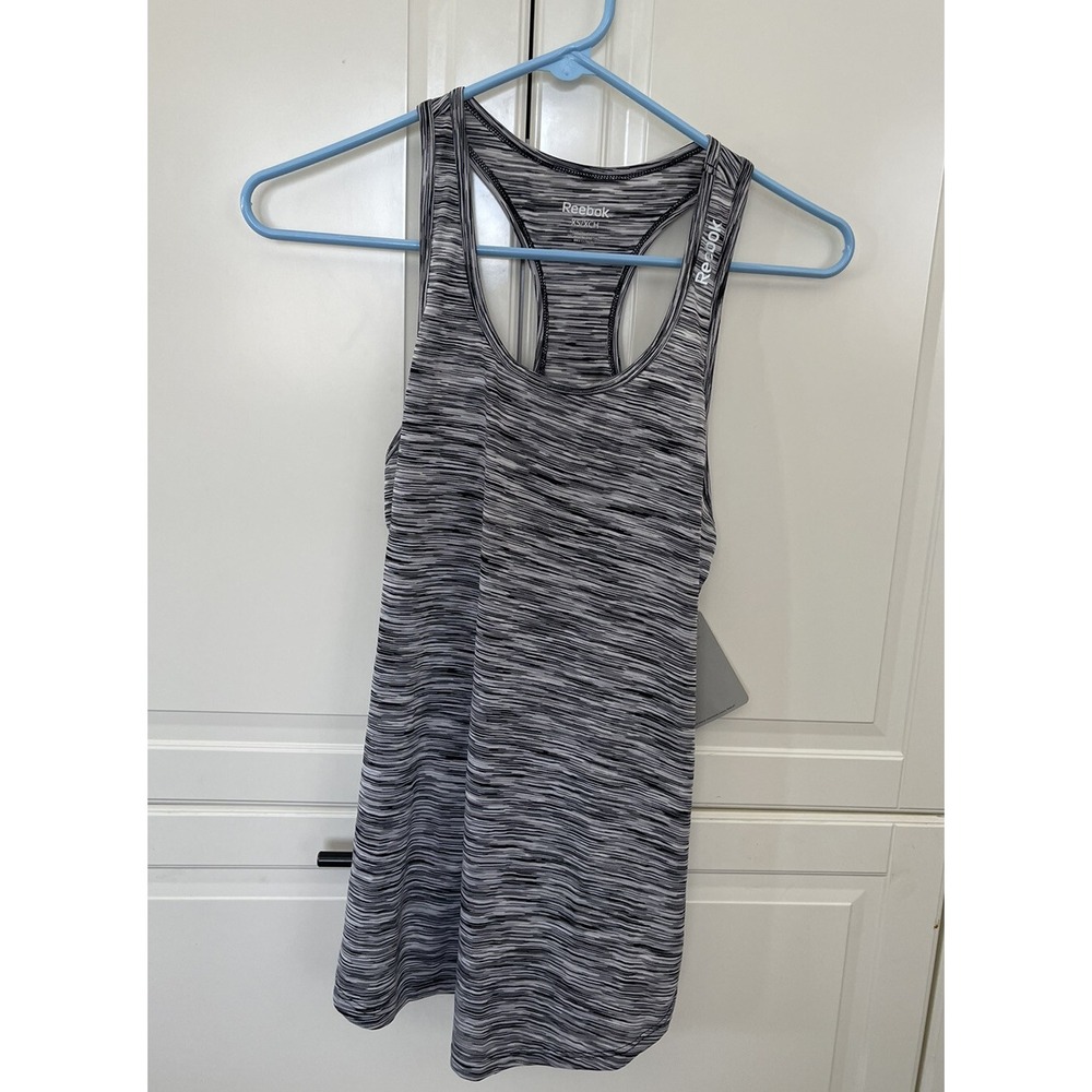 Reebok Grey Striped Racerback Activewear Tank Top Women's Size X Small